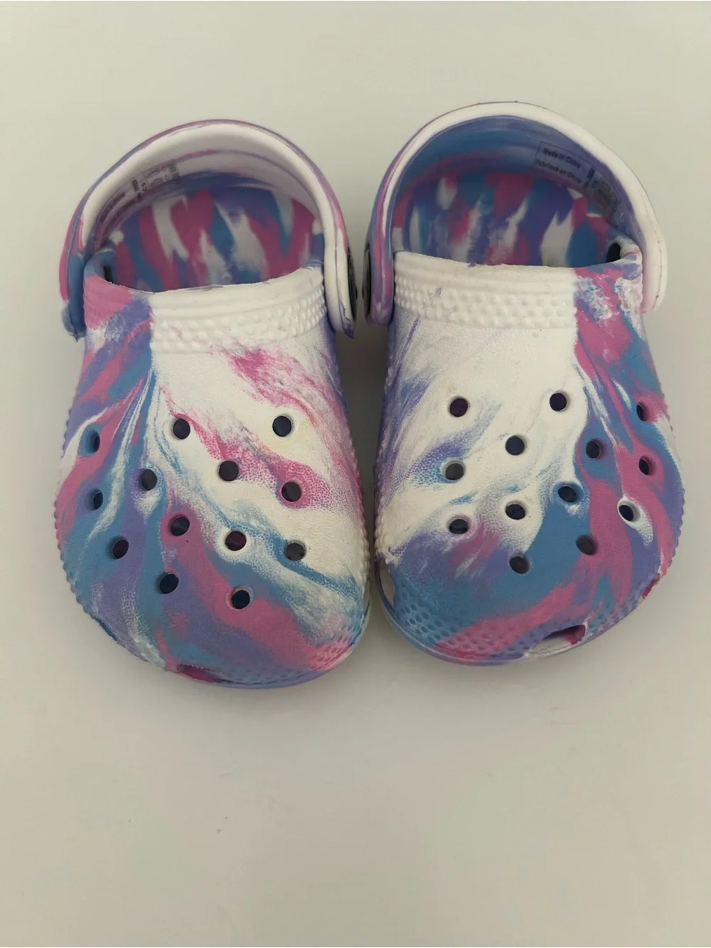 CROCS Baby Tie-Dye Marbled Clogs Sandals/Water Shoes Size 5